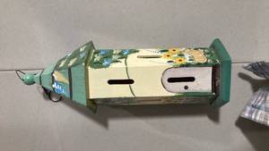 lot 2118 image: Hand Painted Wooden Bird Feeder