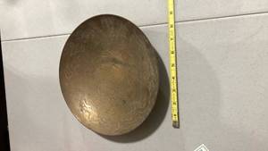 lot 2122 image: Brass Decorative Wall Plate with Etched Design