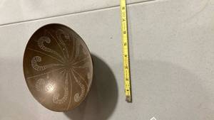 lot 2123 image: Decorative Bronze Bowl with Swirl Pattern