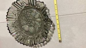 lot 2150 image: Pressed Glass Iridescent Fruit Bowl