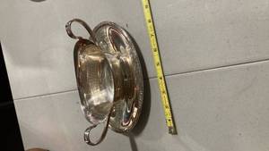 lot 2155 image: Silver plated gravy bowl