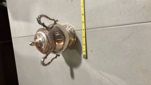 lot 2162 image: Silver Plated Sugar Bowl with Lid