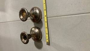 lot 2166 image: Sterling Silver Weighted Candlesticks