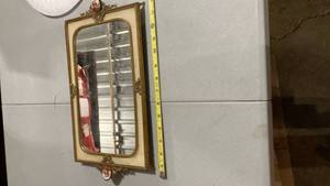 lot 2169 image: French Style Gold Frame Wall Mirror with Porcelain Medallions