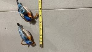 lot 2170 image: Hand-Painted Blue Jay Bird Ornament
