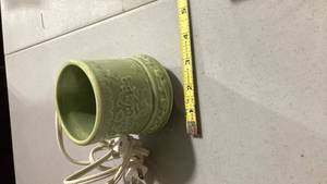 lot 2181 image: Electric Ceramic Wax Warmer - Sage Green