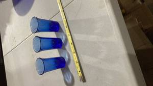lot 2193 image: Cobalt Blue Glass Shot Glasses - Set of 3