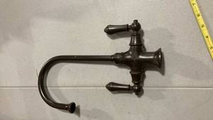 lot 2198 image: Traditional Oil Rubbed Bronze Bridge Faucet