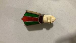 lot 2200 image: Stained Glass Night Light with Cream Base