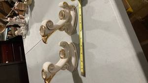 lot 2216 image: Gold Trimmed candle holders