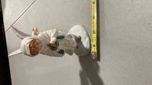 lot 2221 image: Porcelain Angel Figurine with Blue Accents