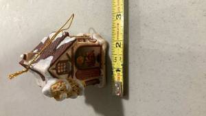 lot 2224 image: Snow-Covered Cottage Christmas Ornament