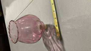 lot 2232 image: Pink Glass globe for wall, sconce