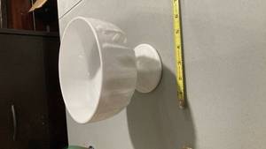 lot 2277 image: White Milk Glass Pedestal Compote Bowl