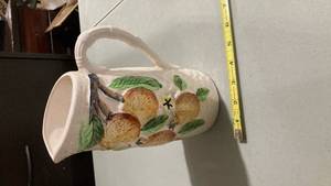 lot 2278 image: Hand-Painted Pear Design Ceramic Pitcher