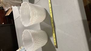 lot 2285 image: Milk Glass Diamond Pattern Bowls