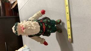 lot 2289 image: Santa Claus Christmas Figure in Green Dress