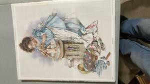 lot 2307 image: Victorian Era Child with Doll Art Print 12 x 15