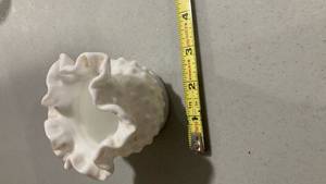 lot 2331 image: White Milk Glass Hobnail Vase 3 inches tall