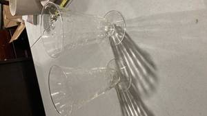 lot 2337 image: Cut Crystal Wine Glasses with Floral Pattern