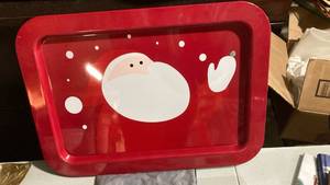 lot 2367 image: Santa tin platter 16 inches