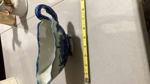 lot 2375 image: Blue and White Ceramic gravy boat
