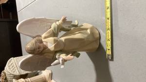 lot 2377 image: Lladro-Style Porcelain Angel Figurine