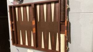 lot 2382 image: Wooden Backgammon Board Game Set