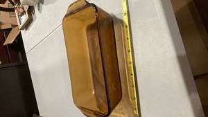 lot 2416 image: Amber anchor hocking loaf pan glass