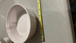 lot 2435 image: Corningware White Scalloped Bowl
