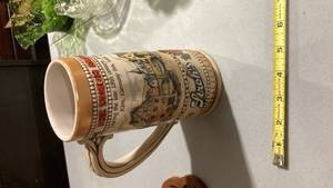 lot 2446 image: German Beer Stein with City Scene