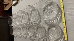 lot 2449 image: Crystal Cut Glass dessert, bowls, - 2 sizes