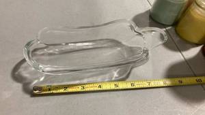 lot 2452 image: Clear Glass Boat-Shaped Dish