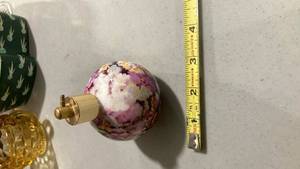 lot 2457 image: Decorative Floral Glass Perfume Atomizer