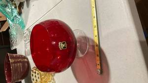lot 2461 image: Luminarc Ruby Red Glass Brandy Snifter