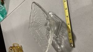 lot 2463 image: Clear Glass Floral candy dish