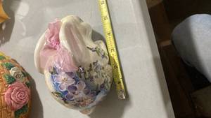 lot 2471 image: Floral Decorated Porcelain bunny