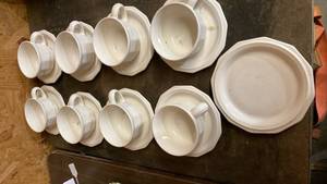 lot 2493 image: Royal Albert Val Dor White Tea Cup and Saucer Set
