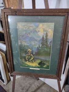 lot 3939 image: Fading Fires Native American Art Print