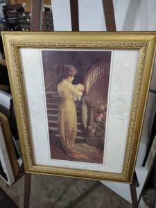 lot 3948 image: Classical Mother and Child Print in Gold Frame