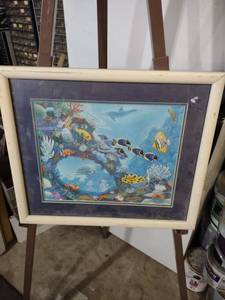 lot 3949 image: Tropical Fish Ocean Scene Framed Art Print