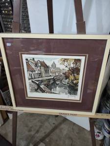 lot 3959 image: European Canal Scene by R. Hebbeling