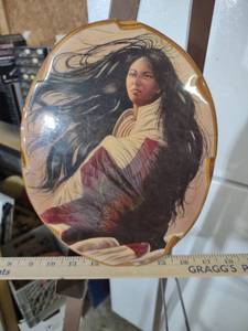 lot 3968 image: Native American Art Oval Wall Plaque