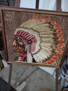 lot 3971 image: Native American Headdress Needlework Art