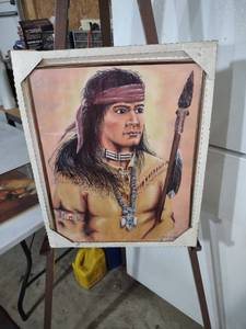 lot 3974 image: Native American Warrior Portrait Art Print