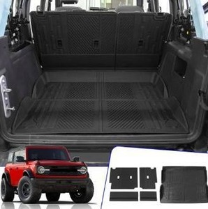 lot 3100 image: Rongtaod Cargo Mat Compatible with 2021-2024 2025 Ford Bronco 4 Door Trunk Mat Cargo Mat Cargo Liner Back Seat Cover Protector 2023 Bronco Accessories (Trunk MatBackrest Mats)