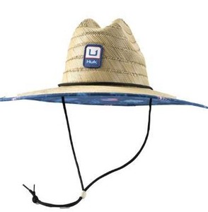 lot 3113 image: HUK Mens Straw Hat, Wide Brim Fishing & Beach Hat for Men