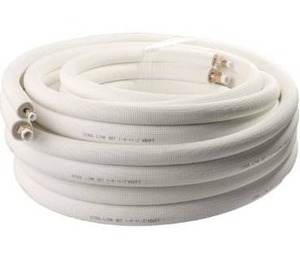 lot 3119 image: Wostore 50Ft. Mini Split Line Set Includes Two Pipes 14 & 12 O.D. 38 Thickened PE Insulated Coil Copper Line with Nuts for Air Conditioner HVAC Refrigeration and Heating Equipment