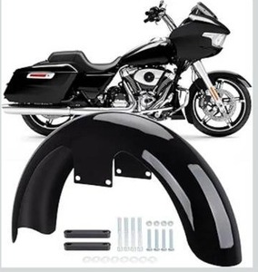 lot 3127 image: 19 inch Motorcycle Front Fender for Harley Davidson CVO Street Glide Road Glide 2023.5-2025 Wheels Wrap Front Mudguard Fit for 13060 B19 Tires (Vivid Black