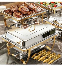 lot 3139 image: Chafing Dish Buffet Set 9QT 4 Pack
